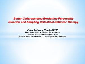 Better Understanding BPD and Using DBT with ID Tolisano February 2019