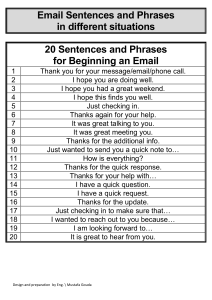 Most Important Email Sentences and Phrases