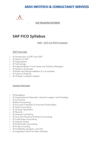 SAP FICO Syllabus