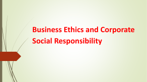 Ethics and CSR