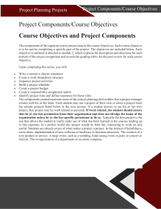1- Project Components and Cost Objectives