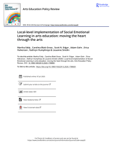 12 1 2020 Local-level Socio-Emotional Learning thru the ARTS