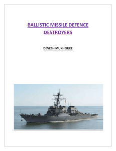 Ballistic missile defence destroyers