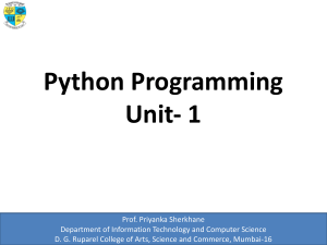 SYIT SEM III P I Python Unit 1 - Copy