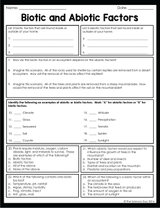 Biotic and Abiotic Factors