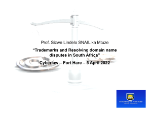 Trademarks and domain names - fort hare lecture - 5 April 2022