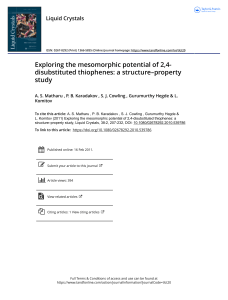 Exploring the mesomorphic potential of 2 4 disubstituted thiophenes a structure property study