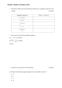 Quadratic Linear Equation & Number Base KSSM Form 4