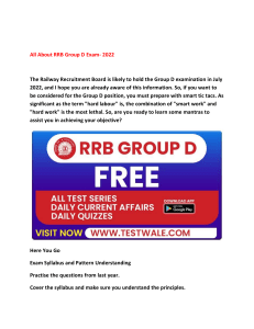 All About RRB Group D Exam- 2022