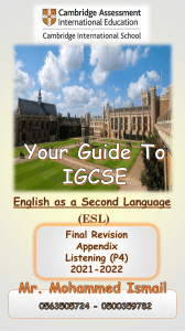 English as a second language paper 4 guide