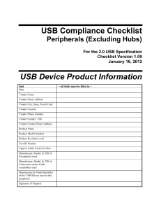 USB Design Standards Checklist