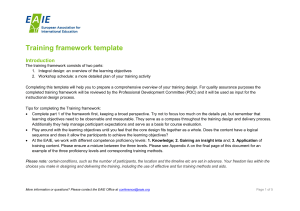 Template 1 Training framework