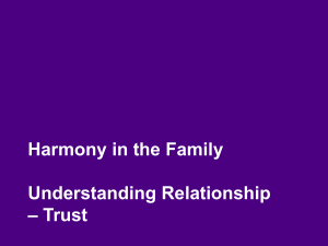 Understanding Relationship - Trust