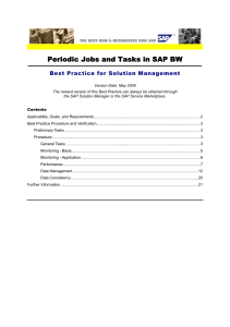 Periodic Jobs and Tasks in SAP BW