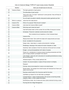THTR277 Fall 21 Exam review checklist