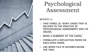 Activity 1 Psychological Assessment