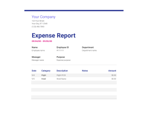 Expense report - Expense report