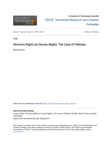 Womens Rights as Human Rights The Case of Pakistan