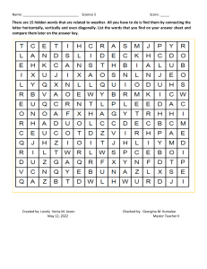 Word Search Activity Sheet Science 5 Quarter 4 Week 4