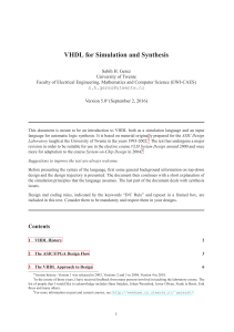 VHDL for Simulation and Synthesis
