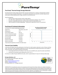 PureTemp 23 Technical Data Sheet