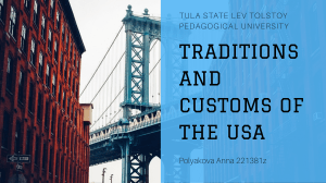 traditions and customs of the USA