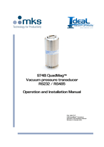 MKS974 Cold Cathode Transducer Manual