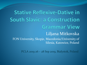 Stative Reflexive Dative in South Slavic - Bialystok Sep2019