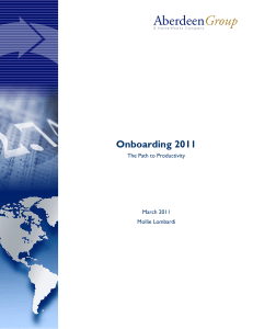 Onboarding 2011 - The Path to Productivity