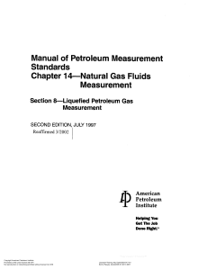 API 14.8 NATURAL GAS FLUIDS MEASUREMENT
