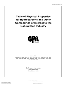 GPA 2145-09 Table of physical propierties hc
