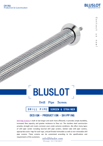 Drill Pipe Screens For Sale - Bluslot Filter