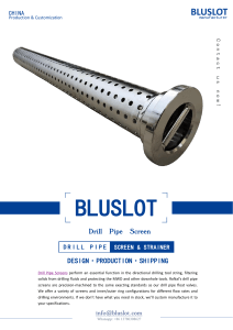 Shop online for Drill Pipe Screen - Bluslot