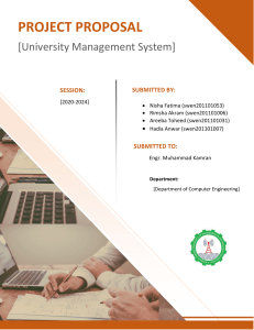 University Management System Project Proposal