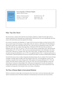 Encyclopedia of Human Rights - Max Van Der Stoel (2009)