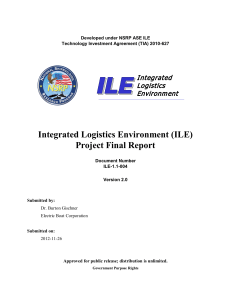 Integrated Logistics Environment (ILE) Project Final Report