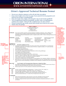 Technical Resume - Electronics Technician