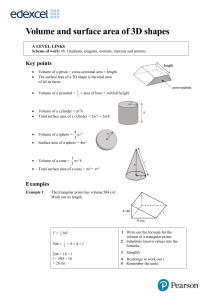 6b Volume and surface area of 3D shapes