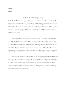 Lord of the Flies Title Analysis Essay