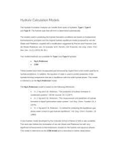 Hydrate Calculation Models