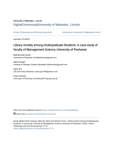 Library Anxiety among Undergraduate Students: A case study of Management Science University of Peshawar