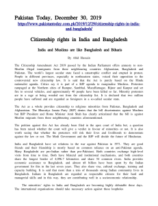 Citizenship rights in India and Bangladesh