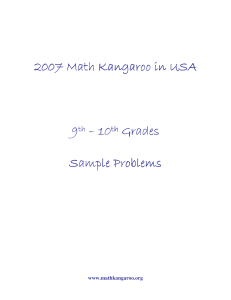 2007 Math Kangaroo in USA 2007 Math Kangaroo in USA 9th