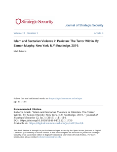 Islam and Sectarian Violence in Pakistan  The Terror Within. By E