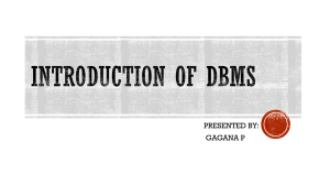 INTRODUCTION OF DBMS