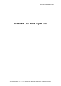 June 2022 CSEC Maths P2 Solutions By Kerwin Springer