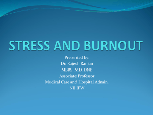 Stress and burnout for Nursing professionals