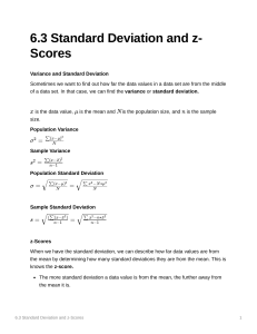  standard deviation and z-scores 