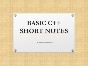 C++ (Basic Short Notes)