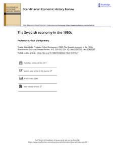 The Swedish economy in the 1950s